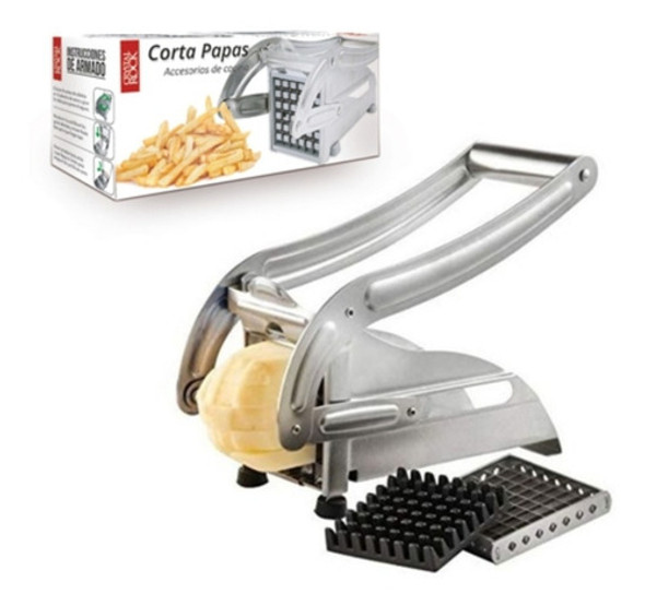 Corta Papas Fritas Rebanador Acero Inoxidable Practico Bar 0