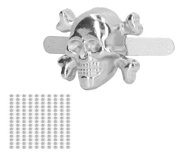 Silver Skull Prong Stud, 150 Unidades, Rebites, Gótico Moder 1