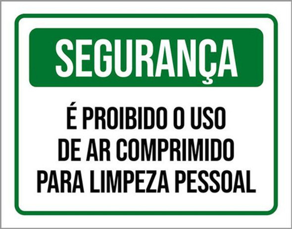 Kit 10 Placa Seguranç Ar Comprimido Higiene Pessoal 36x46 0