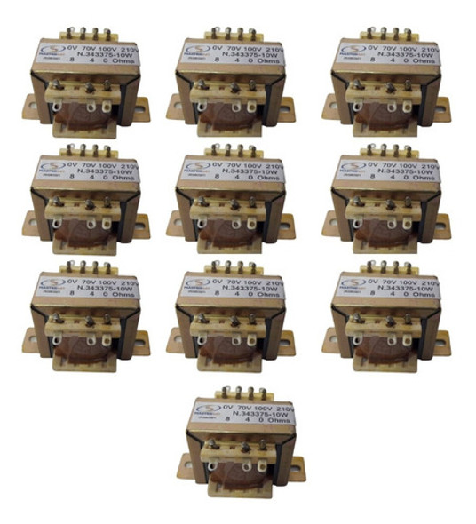 Trafo Som Ambiente Audio Linha 70v/100v/210v 10w 4/8r 10pçs 0
