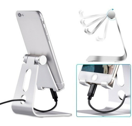 Soporte De Celular Mesa Escritorio Aluminio Calidad - Escar 0