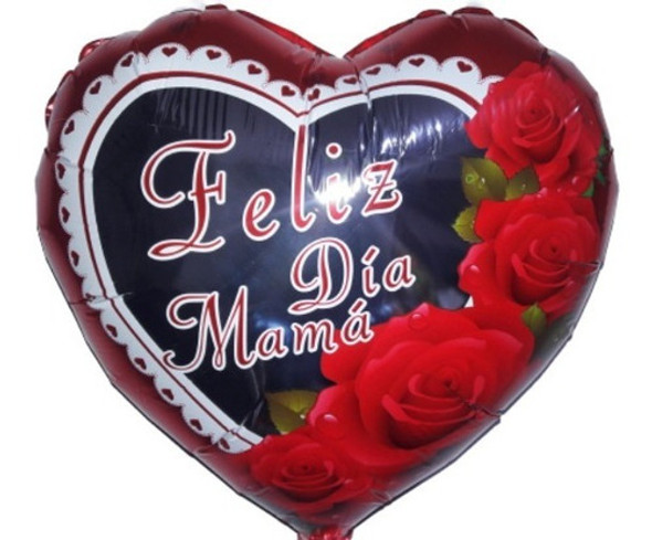 Globo Metalizado Corazòn,  Feliz Dìa Mamà 1 Globo Metalizado Corazòn,  Feliz Dìa Mamà 1