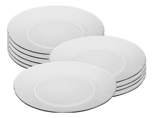 Juego Set X 12 Platos Playos Vidrio Acquamarine Rigolleau 0