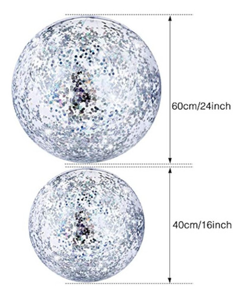 Hsei Pelota Inflable De Playa Con Purpurina, Bola 1