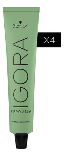 4 Tinturas Igora Zero Amm X60g Schwarzkopf Professional 0
