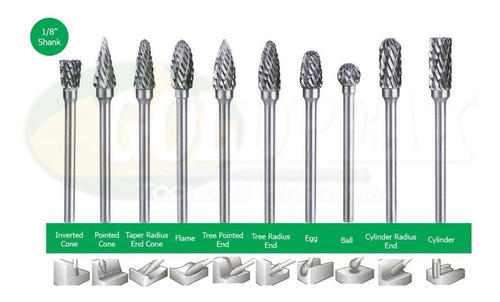 Set 10 Limas Rotativas 1/8 3 Mm Metal Duro Minitorno Guiller 1