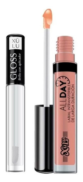 2x1 Labial All Day Nude Larga Duracion + Gloss Xulu 0