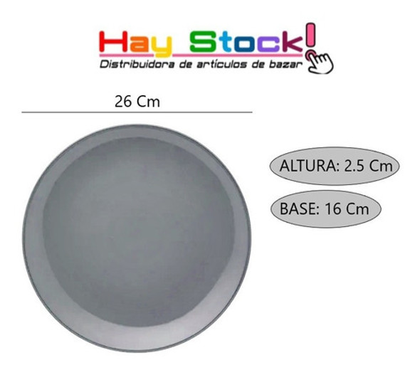Set X 6 Plato Playo Oxford Unni 26 Cm Vajilla Ceramica Rojo 1