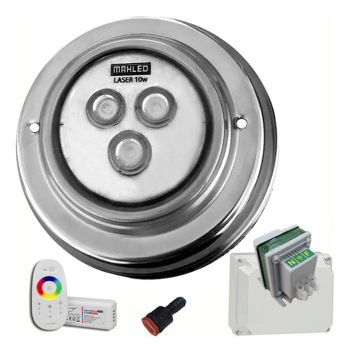 Kit Completo 1 Luz Led 10w Rgb Para Pileta De Material 0