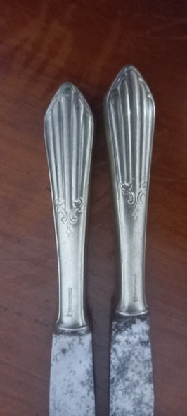 2 Faca Antiga Cabo Em Alpaca Lamina Em Aço Mar Deutscher Sta 1