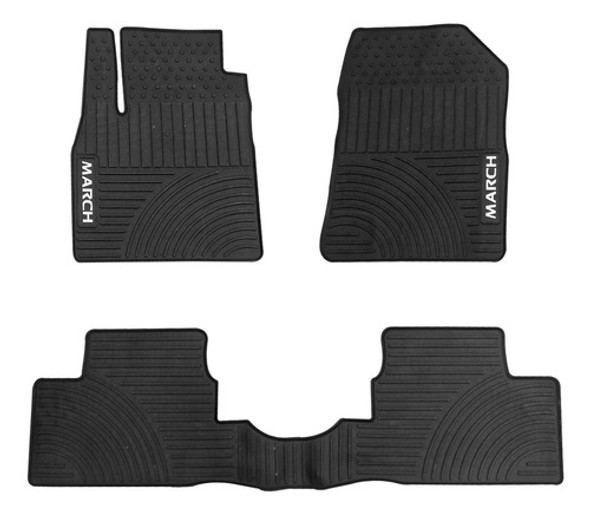 Juego Alfombras Spaco Látex Nissan March Negro 0