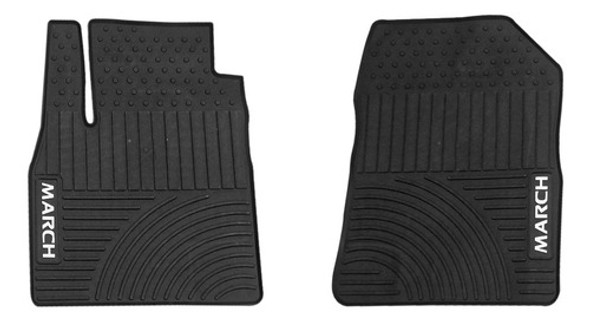 Juego Alfombras Spaco Látex Nissan March Negro 1