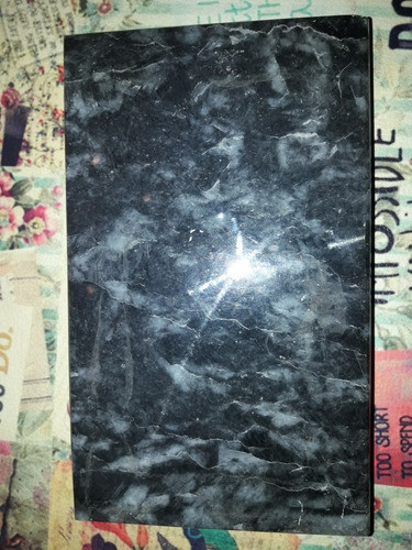 Base De Mármol Negro Antiguo 16 Cm X 9,5 Cm 0