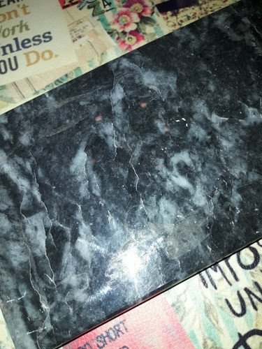 Base De Mármol Negro Antiguo 16 Cm X 9,5 Cm 1