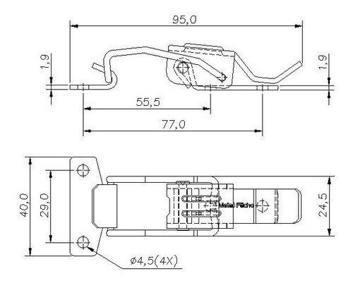Kit 4 Fecho Rápido Fp9-d1-zn - Fecho Médio 1
