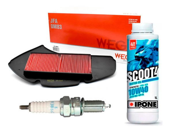 Kit Service Yamaha N Max 155 Ipone Filtro Aire Bujia Ryd 0