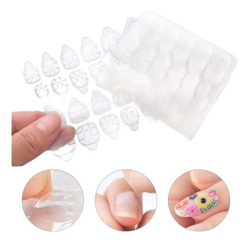 Sticker X10 Adhesivo Pegamento Para Tips Uñas Postizas Cinta 0