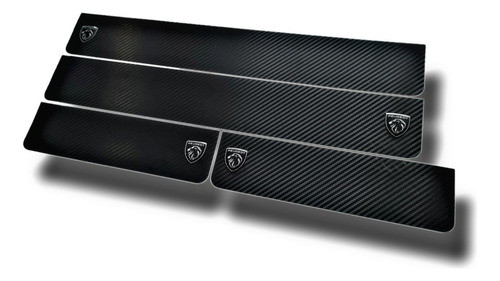 Cubre Zocalos Carbono Nuevo Peugeot 208 Logo Resinado 0