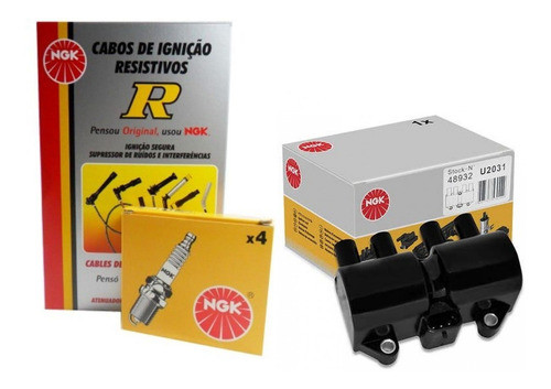Kit De Cabo Vela E Bobina Fiat Palio 1.8 Flex 2005 A 2010 0