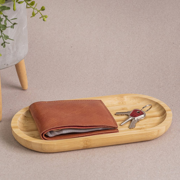 Bandeja Oval Multiuso Em Bambu - 34cm 1