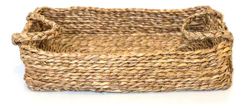 Bandeja Rectangular De Seagrass Grande Con Manijas 56x34 Cm 0