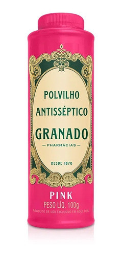Talco Antisséptico Feminino Granado Pink Em Frasco 100 Ml 1