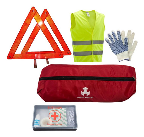 Kit De Seguridad Reglamentario Auto C/ 4 + 1 Elementos Vtv 0