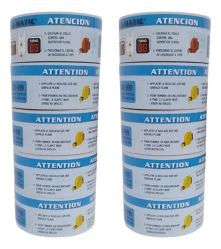 Rollos Números-turnos X 1000 X 10 Unidades-colores 1