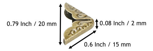 Esquineros Protectores De Libro 100 Piezas Metal - Bronce 1