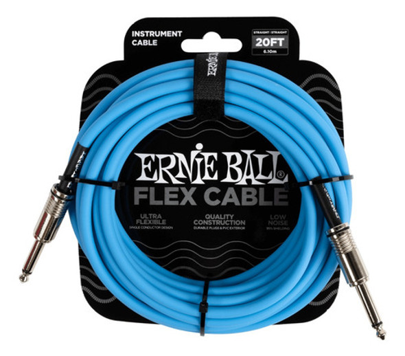 Cabo Instrumento Ernie Ball Flex 20' Po6417 6,09m R/r Blue 0