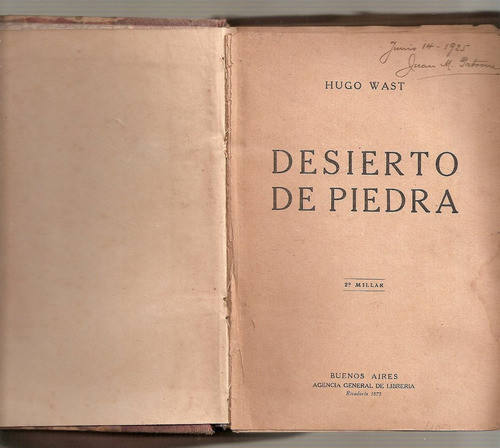 Desierto De Piedra - Wast - Agencia General De Libreria 0