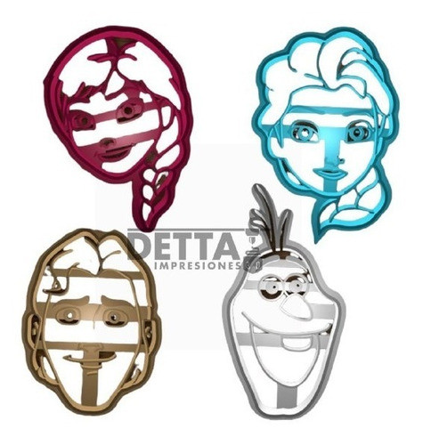 Cortantes De Galletitas De Frozen Impresos En 3d - Detta3d 0