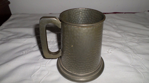 Antiguo Gran Jarro Mug Tankard Ingles Peltre Blue Star Line 1