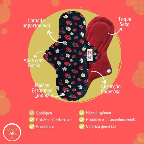 Absorvente Ecológico Impermeável Kit 1 Normal E 2 Noturno 1