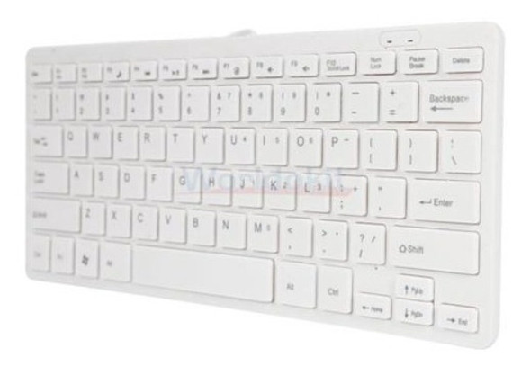 Blanco Mini Slim 78 Clave Usb Cableado Compacto Teclado DeLG 1