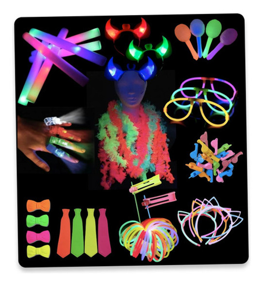Combo Cotillon Luminoso + Carioca Fluo 150 Personas Fiesta 0