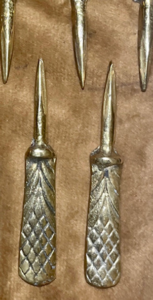 Pinchos Para Choclo,copetín, Bronce Antiguos, Muy Particular 1