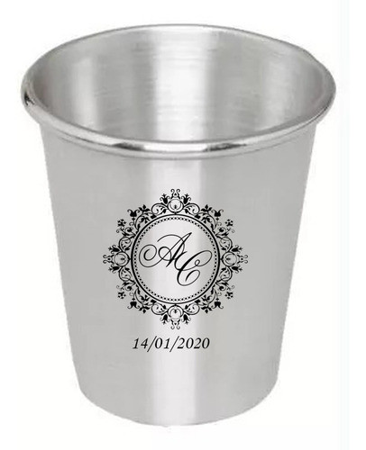 50 Copo Alumínio 250ml Pronto Já Personalizado Com Silk 1