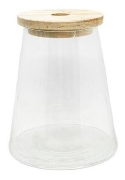 Frasco Difusor Vidrio Con Tapa Madera Difusora Aromatizante 0