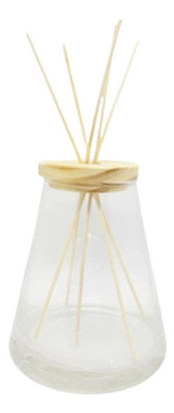 Frasco Difusor Vidrio Con Tapa Madera Difusora Aromatizante 0