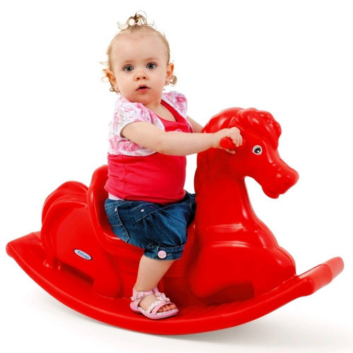 Gangorra Anda Cavalinho Infantil Vermelho Com Som - Xalingo 1