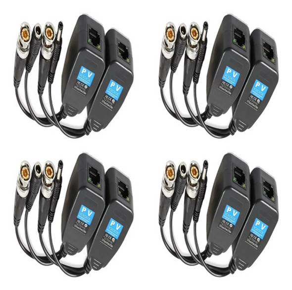 Pack 4 Balunes Rj45 Cctv Alimentación + Video 0