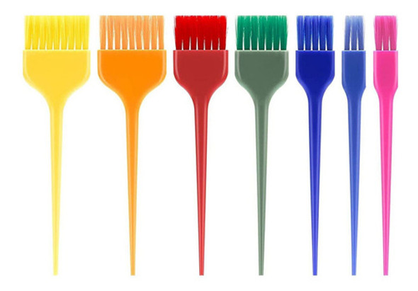 Set 7 Pinceles Coloridos Para Tinta Coloracion Peluqueria 0