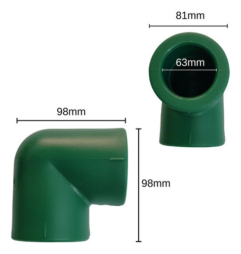 Codo 63 A 90 Termofusión Verde Agua Tubofusion 1