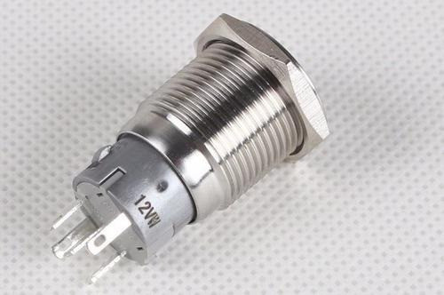 Boton Pulsador Con Retencion 16mm 12v Led 1
