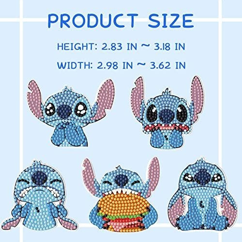 5d Pintura Por Diamantes - Kit De 5 Stitch Pequeños 1