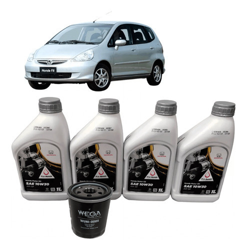 Kit Troca Óleo 10w30 Honda Fit 1.4 2003 2004 2005 2006 2008 0