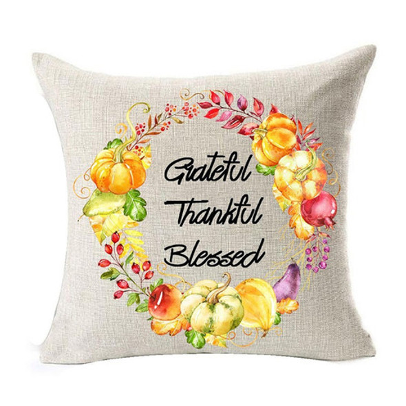 Acción De Gracias Regalos Algodón Lino Throw Pillow Cojín Ca 0