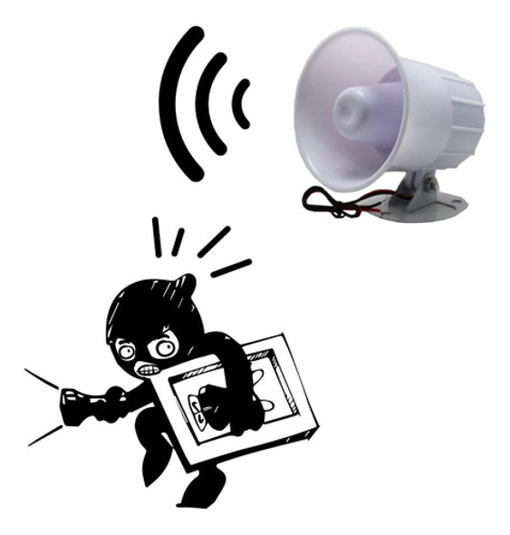 Sirena Para Alarma 6 Tonos 12v Alta Potencia 20w - Taifu 0