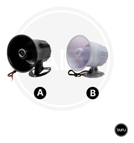 Sirena Para Alarma 6 Tonos 12v Alta Potencia 20w - Taifu 1